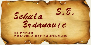 Sekula Brdanović vizit kartica